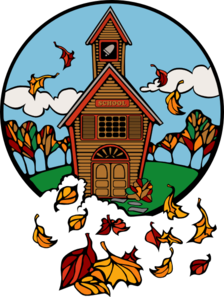 Country School In Fall Clip Art